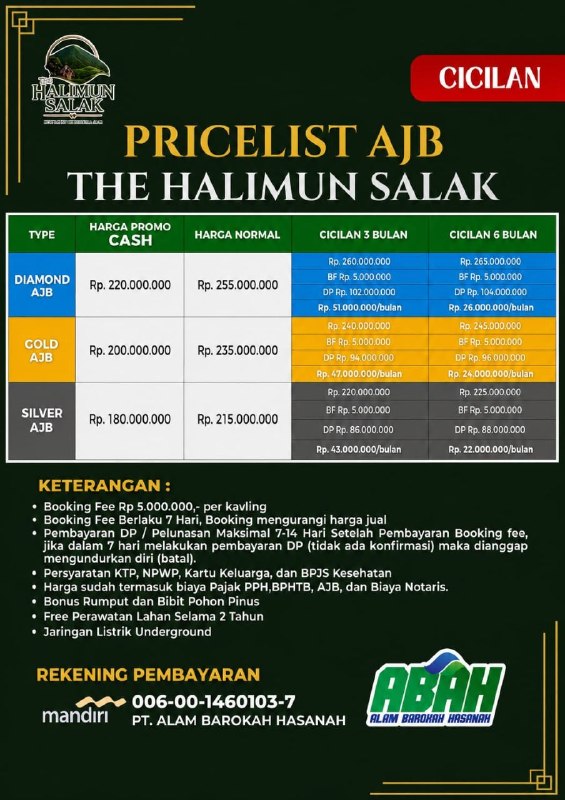 Pricelist Versi AJB Lembar 1
